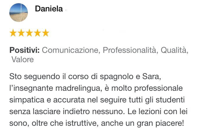 Recensione corso spagnolo Daniela