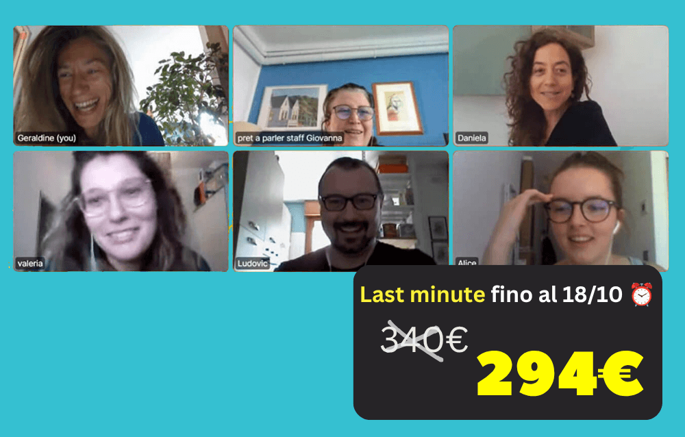 Migliora il tuo inglese online con Prêt à Parler: piccoli gruppi e tanta interazione. Iscrizioni aperte per i corsi in partenza questo autunno